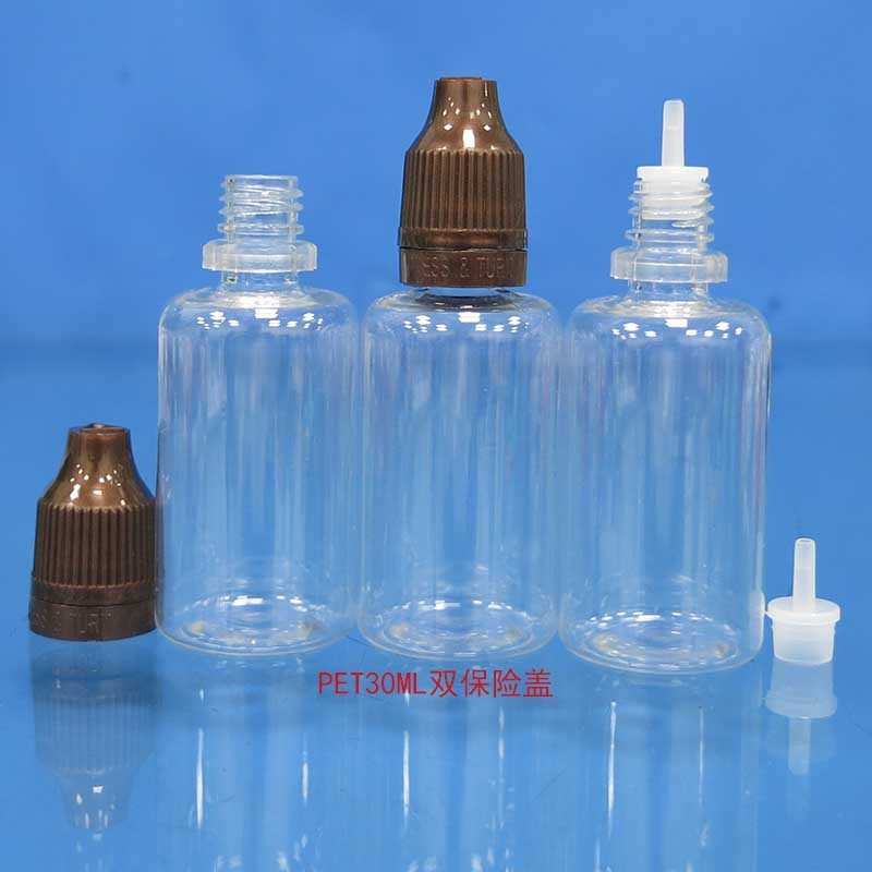 子供に安全な PET30ML ダブル安全キャップ先の尖ったインナープラグドロップボトルエッセンシャルオイル充填カラーライティングエマルジョン空のプラスチックボトル|undefined