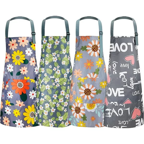 Manufacturer Supplies Waterproof Aprons for Cross-Border Amazon and Shein, Adjustable Neck-Hanging Aprons, Household Kitchen Wear-Resistant Aprons