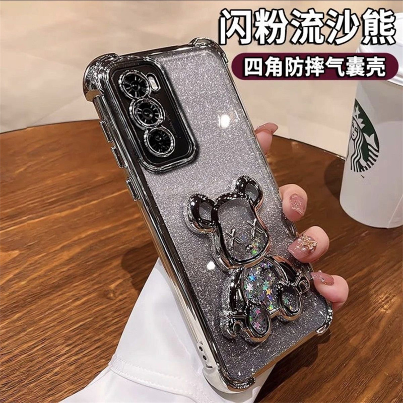 Aplicable para oppo A3pro cuatro ángulos a prueba de caídas caso de teléfono móvil A5X polvo flash violento oso goma suave RealmeC75 funda protectora