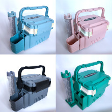 跨境路亚钓箱手提箱垂钓用品带锁扣可挂立杆器杯架渔具收纳箱可坐