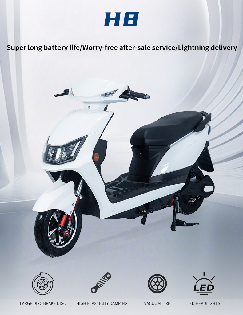Factory Direct Sales H8 Electric Motorcycle High-Speed Long-Range 800W Adult Electric Bicycle Electric Moped