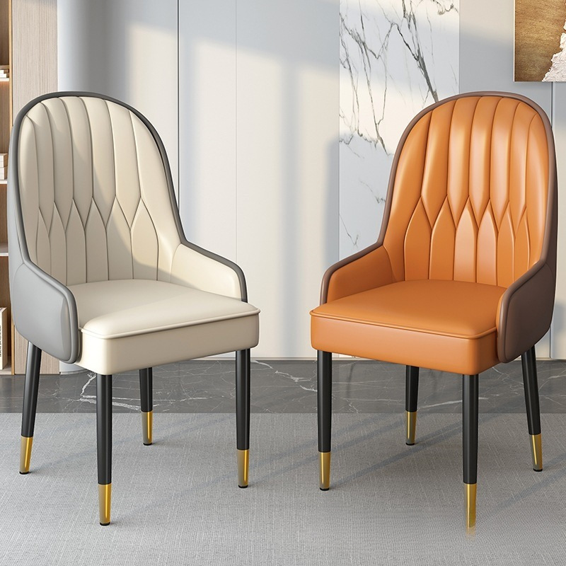 Dining Chair with Light Luxury Backrest, Simple and Casual Balcony Chair, Dressing Stool, Manicure Chair, Rental Room Thickened Stool