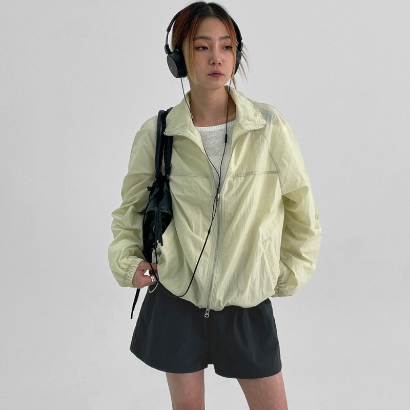 Korean style 2026 summer new casual simple lightweight stand collar coat classic solid color loose fashion sun protection clothing for women