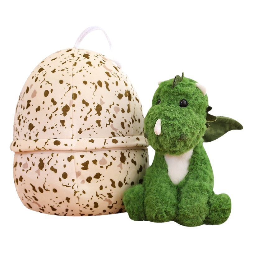 Muñeca de juguete de peluche de huevo de dinosaurio creativo transfronterizo con alas Linda muñeca de dinosaurio de dibujos animados para niños muñeca calmante