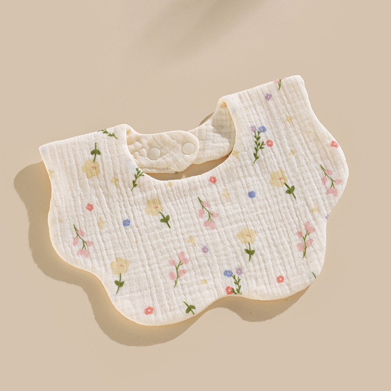 Babero para bebé tipo a babero redondo de seis capas para niños dibujos animados recién nacido algodón puro primavera y verano