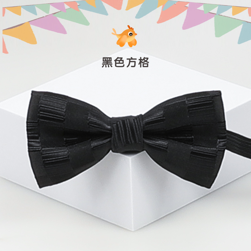 ↤↤↤검정 체크 아동용 보타이