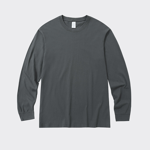 Starlight Pure Cotton Long-Sleeve Autumn T-Shirt, 230g Combed Cotton, Men's Casual & Business-Ready Solid-Color Base Layer
