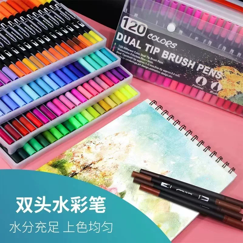 Art Marker Dual Tips Coloring Brush FineLiner Color Pens