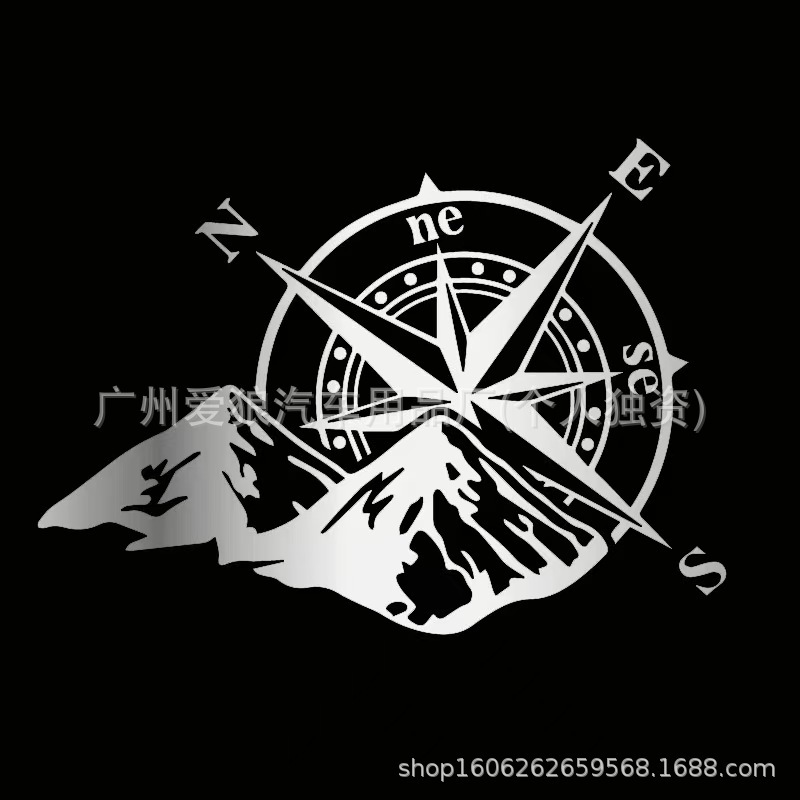 国境を越えて人気のある山脈コンパス自動車シールコンパス自動車ジャングル探検車シール装飾バイクシール|undefined