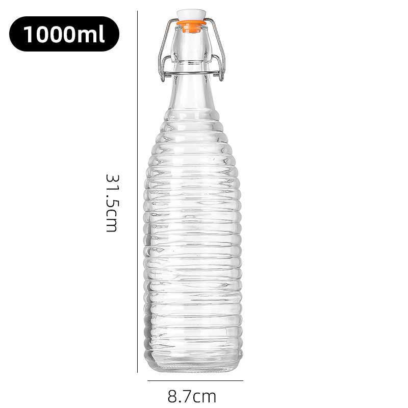 Botella de enzima de vidrio transparente de jugo de frutas botella de bebida de vino de frutas botella de vino de frutas de Amazon botella de vidrio caliente