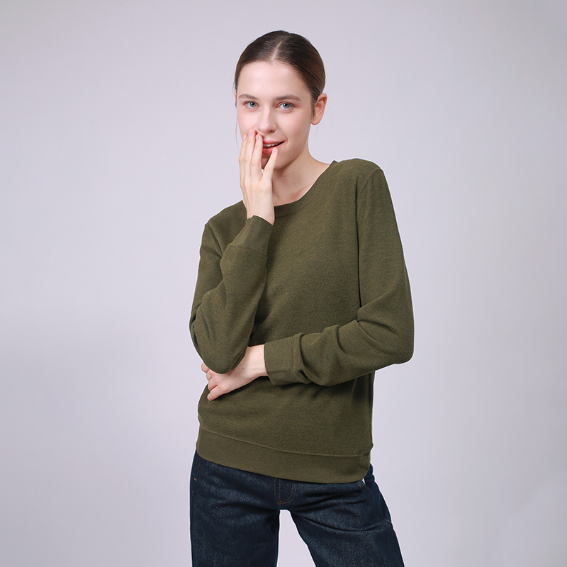 Cloud "Merino" Round Neck Casual Wool Warm Autumn Winter Women Qd044