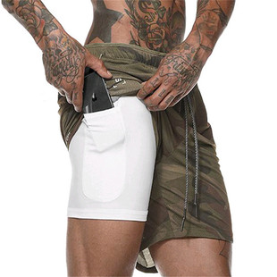 New Muscle-Style Sports Shorts for Men, Summer Quick-Drying, Large Size Mesh Boxing Fitness Two-In-One Shorts