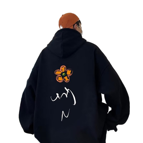2024 autumn and winter sweaters, men's hooded trend loose casual students 'handsome coat, couples' clothing, large size hoodie