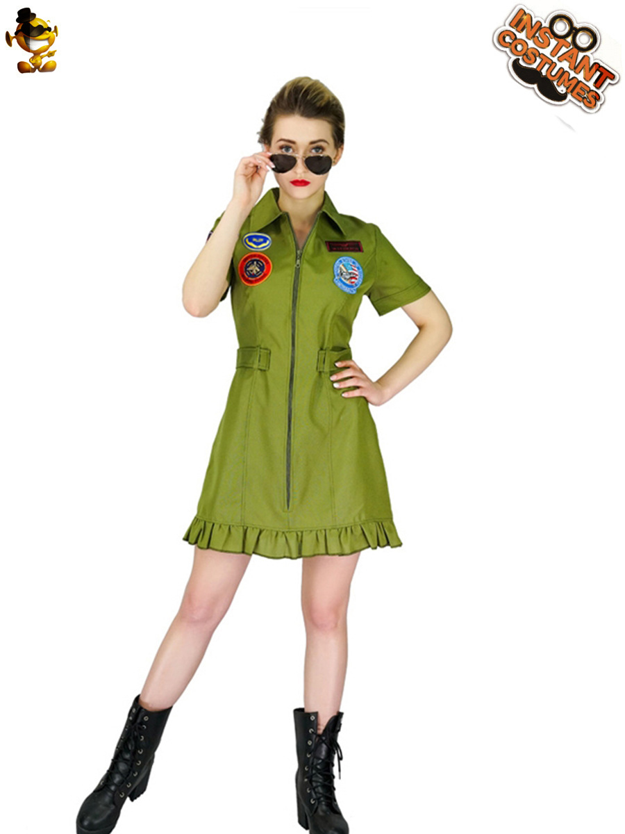 Halloween adulto hembra grande de la Fuerza Aérea traje piloto carnaval ropa etapa cos distribución al por mayor