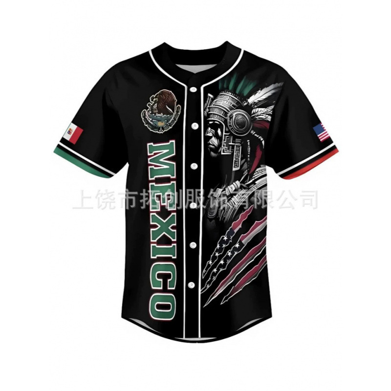 2026墨西哥款足球服圆领舒适透气上衣棒球服适用比赛各种球类训练