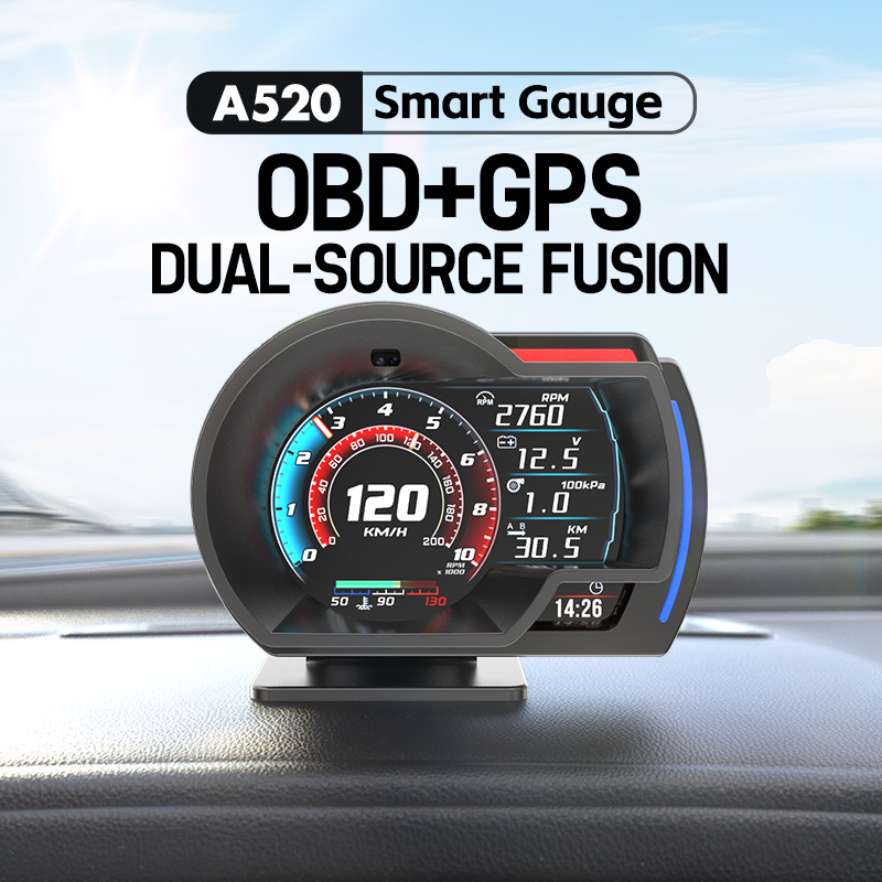 Transfronterizos spot montado en vehículo HUD Head-up display P6 HD obd LCD medidor de pendiente medidor de detección de automóviles