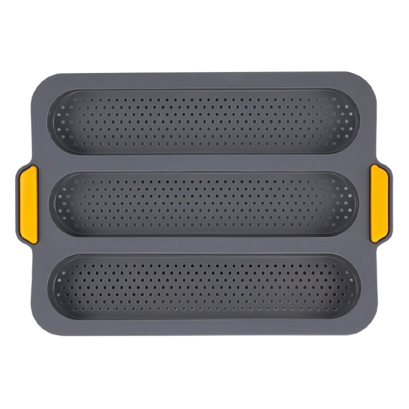 Amazon silicona súper grande baguette molde de la torta del pan hogar herramienta para hornear cuadrado molde tostado