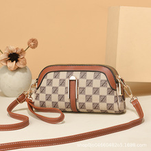 2025新款女士手拿包双层手机包单肩斜挎妈妈包工厂批发可一件代发