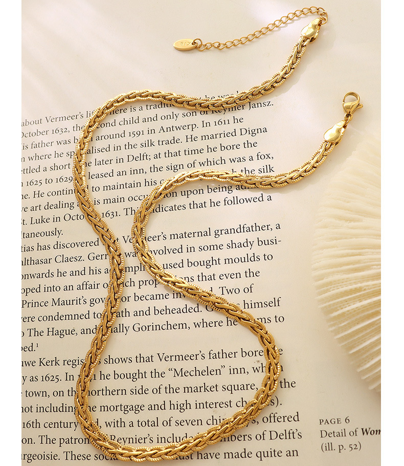 new stainless steel keel chain men and women hip-hop gold-plated necklace