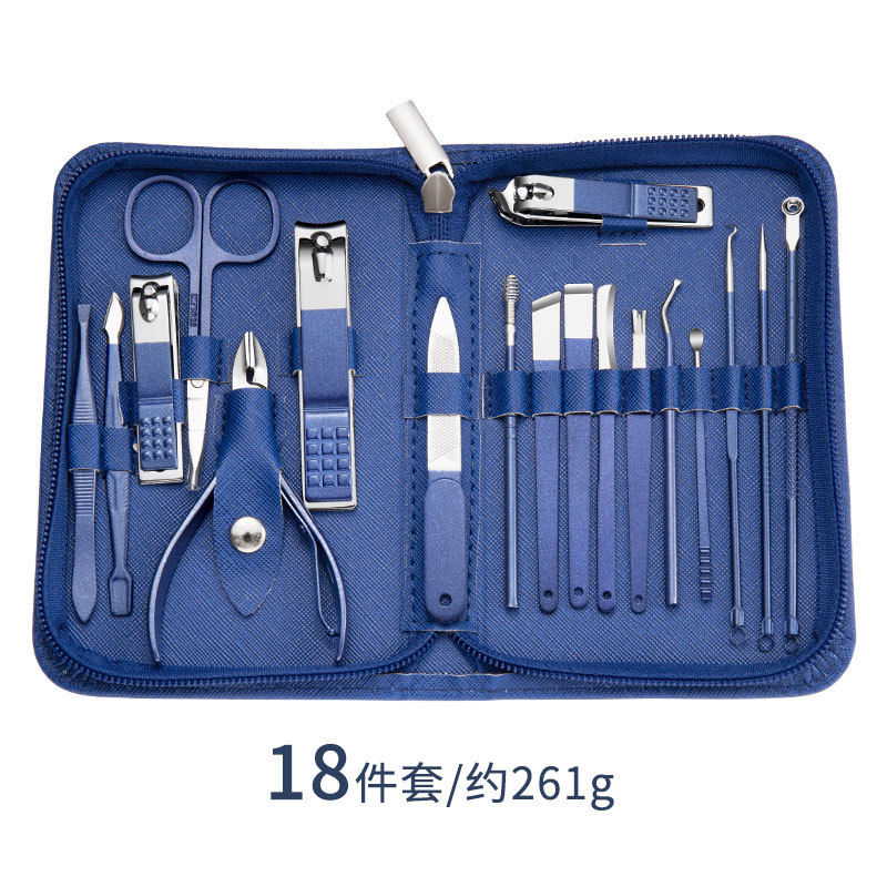 Nuevo Acero inoxidable cortaúñas traje 22 unidades manicura cremallera bolsa cortaúñas herramientas cortaúñas belleza cubierta al por mayor