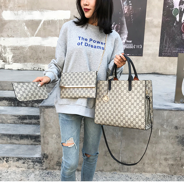 New European and American cross-border fashion women's bag three-piece set, mother-and-child bag, versatile, large-capacity crossbody single-shoulder bag undefined