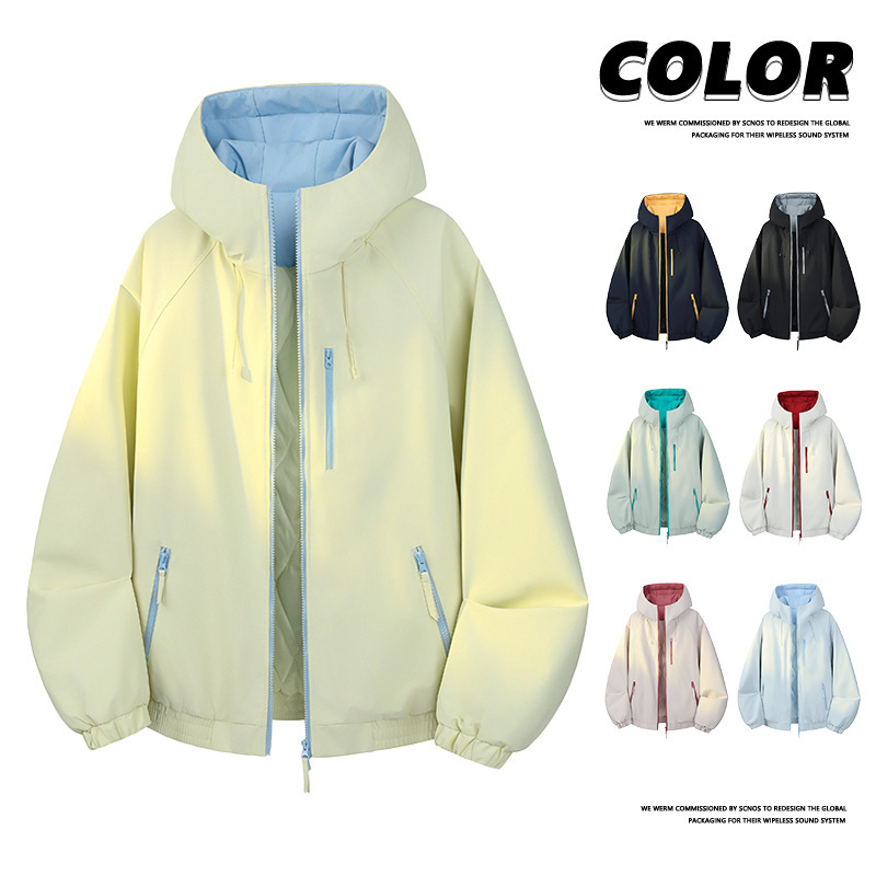 Trendy cotton jacket for men and women, new spring/autumn/winter styles, perfect for petite figures, stylish outdoor windproof early spring cotton coat