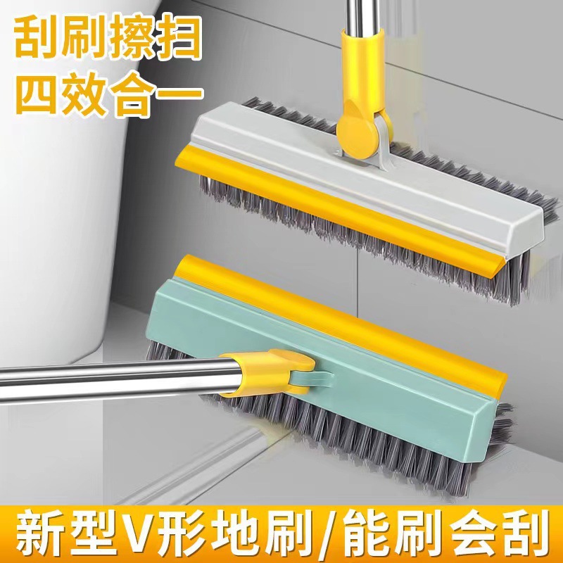 바닥 브러쉬, 바닥 틈 청소, 욕실 화장실 벽 청소, 긴 손잡이, 단단한 솔, 틈새 청소 도구, 사각지대 없이 청소 가능