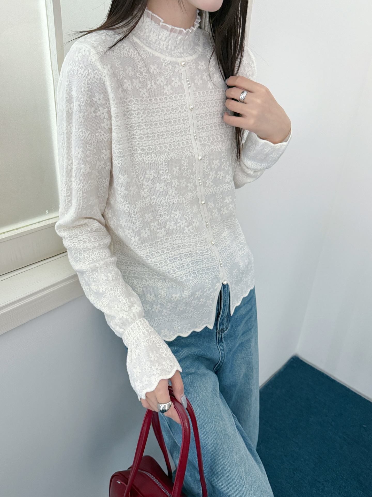 Woolen lace base body-friendly knitted sweater