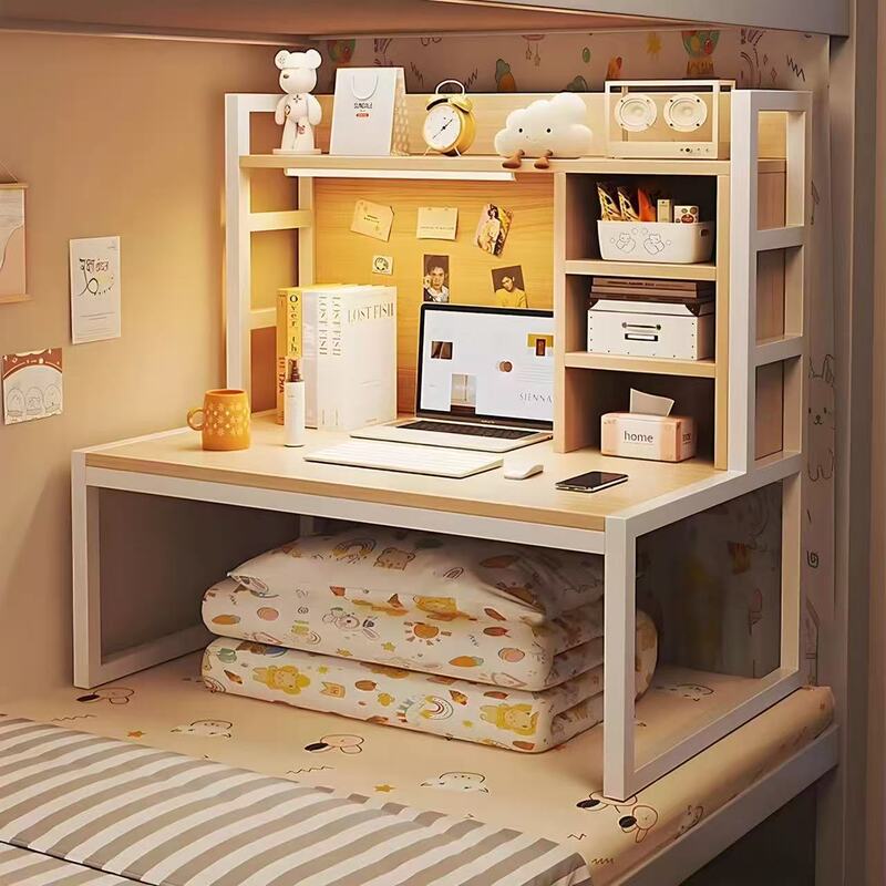 Bed desk with bookshelf for college dormitory upper bunk, laptop table, bay window multifunctional bed study desk Bed desk with bookshelf for college dormitory upper bunk, laptop table, bay window multifunctional bed study desk
