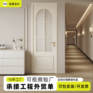 Aluminum alloy retro French flat door bathroom bathroom room room room door polar narrow glass toilet bathroom door
