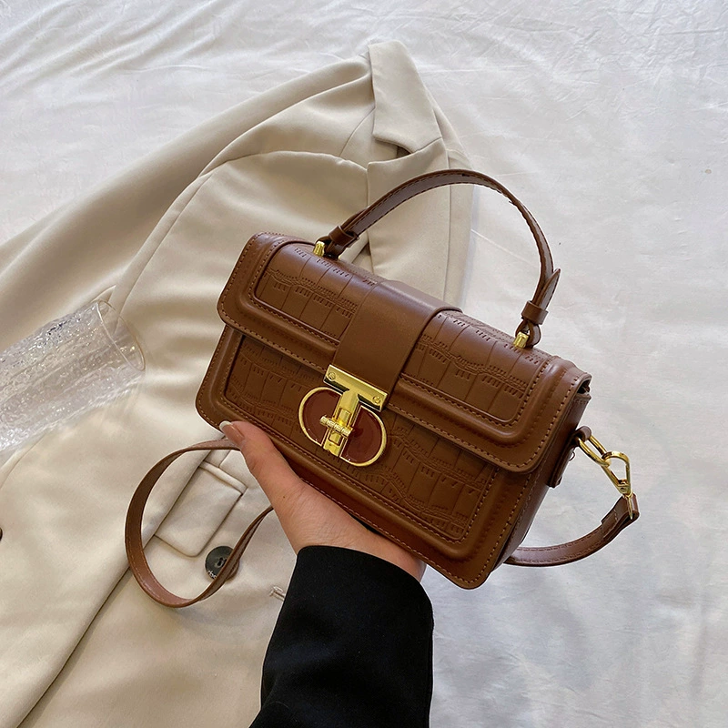 Handheld box shoulder bag, top-handle crossbody with detachable strap, multiple colors