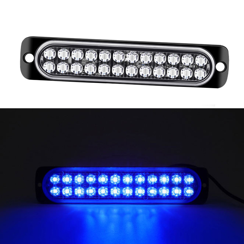 Dual fila 24 lámparas de advertencia de camión 24LED estallar lámparas laterales ultra delgadas