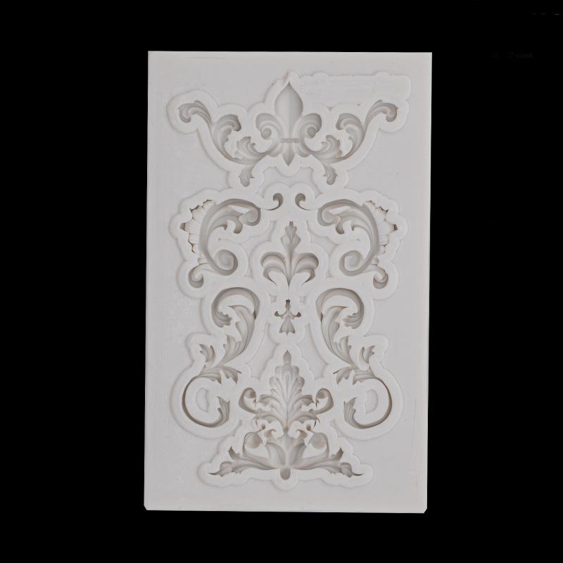 DIY decoración de la torta vendimia del cordón flor Vine Palacio alivio Totem forma fondant silicona molde arcilla chocolate