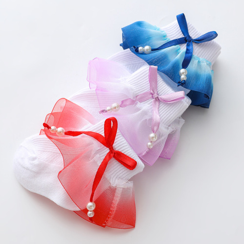 Baby Socks Spring and Autumn Newborn Baby Infant Socks Cute Super Cute Butterfly Knot Edge Girls' Socks 