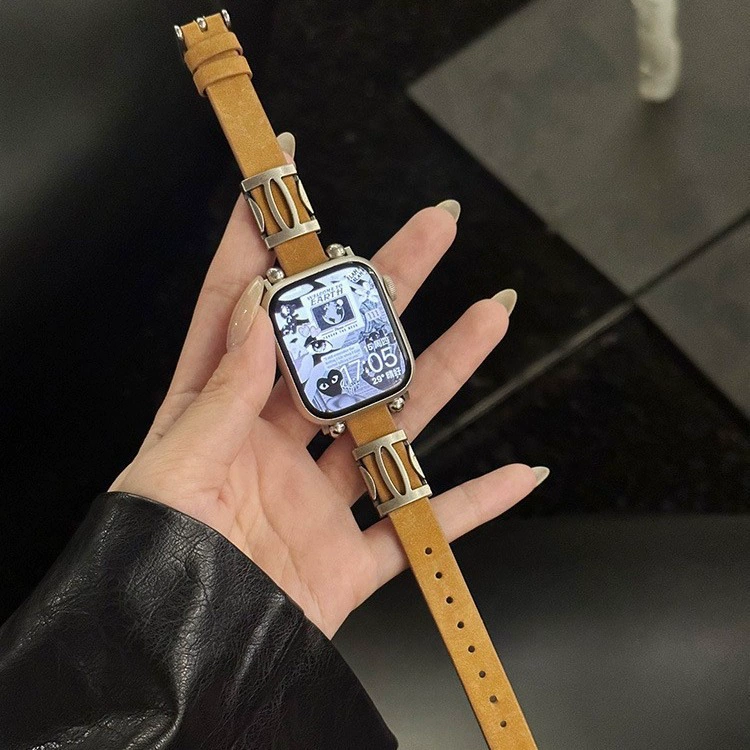 Подходит для Apple Watch 10 поколения панк ремешок iWatch987654se креативный кожаный запястья тонкий