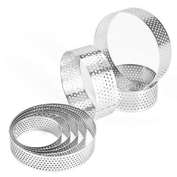 430 stainless steel round holed tower ring punched French fruit tart…