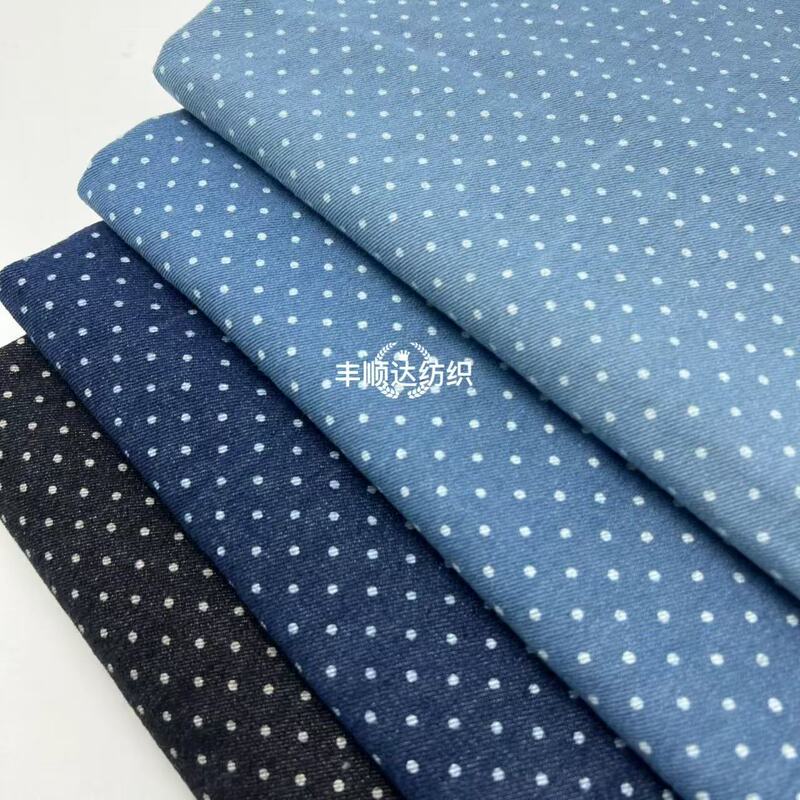 Dot wash water Denim fabric pants coat skirt bags hat shoes clothing fabric manufacturers wholesale