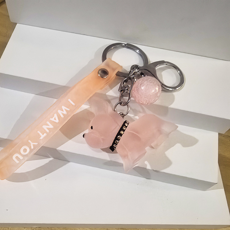 Llavero Colgante de Perro de Resina para Autos y Mochilas