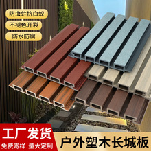 户外长城板PVC塑木庭院围栏室外防晒防腐二代共挤木塑格栅护墙板