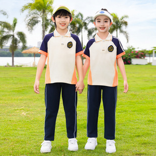 Primary School Students' Summer School Uniforms, Children's Class Uniforms, Short-Sleeved Trousers, Sportswear Suits, College Style Kindergarten Uniforms, Summer Clothes