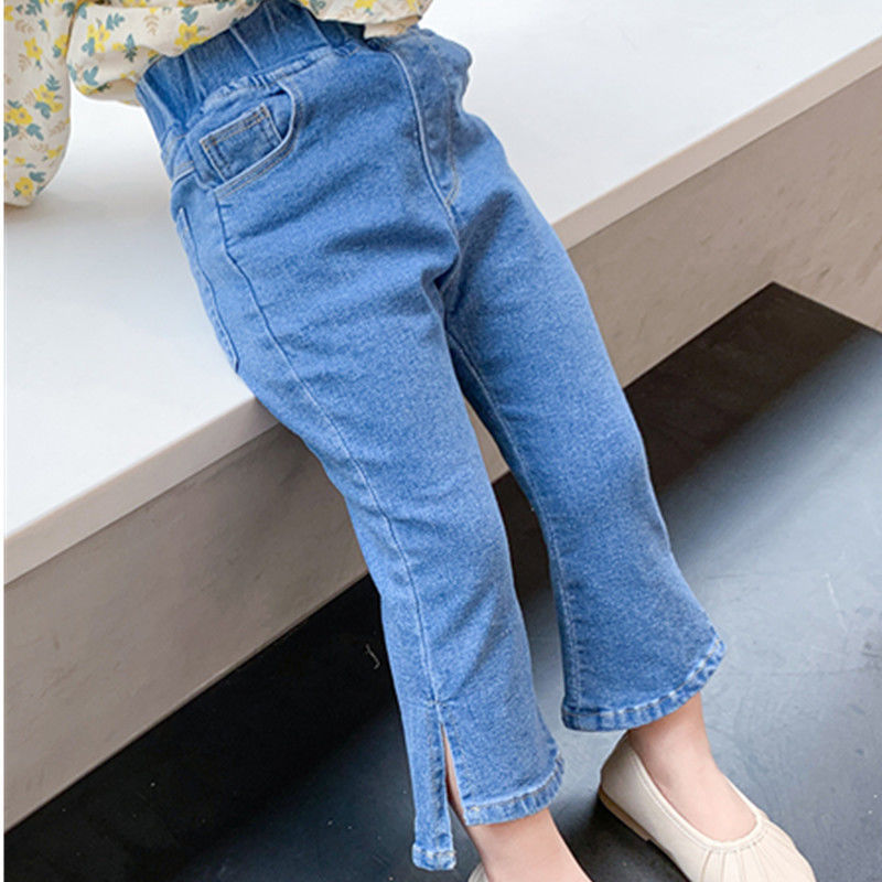 Corea de estilo extranjero primavera y otoño niños pantalones vaqueros de primavera y otoño niños pantalones de otoño para bebés de moda de otoño pantalones de boquilla