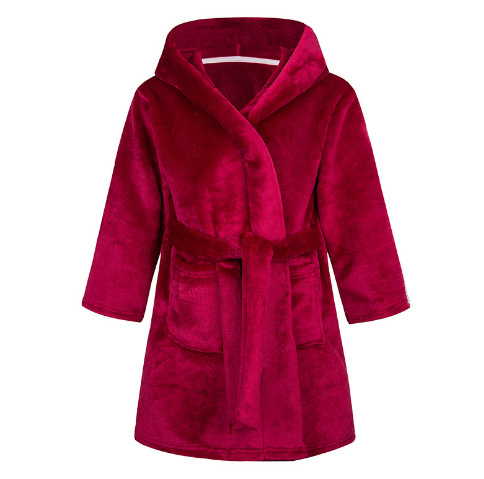 Nuevo camisón de franela para niños europeo y americano de dibujos animados impreso en casa de lana niños y niñas Albornoz más bolsillo de mano entera al por mayor