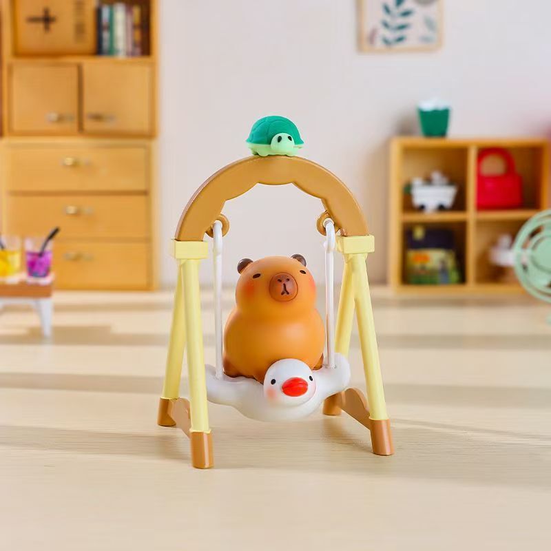 現物のカピバラのブランコシリーズのデスクトップの周辺の小さい置物の潮はブラインドの箱の手を遊んで公仔のおもちゃの卸売りをします。|undefined