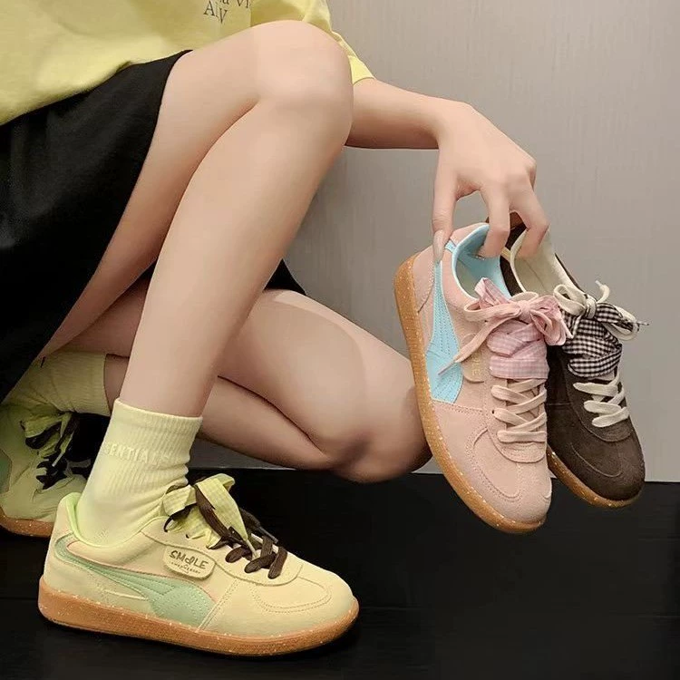Немецкая обувь Женская весна 2025 Новый двойной шнурки Женская обувь легкая мягкая подошва Арган обувь с толстой подошвой дикая повседневная обувь