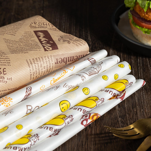Sandwich wrap paper, disposable, oil-absorbent, oil-proof, non-stick, hamburger bread baking tray paper, silicone oil paper, wholesale
