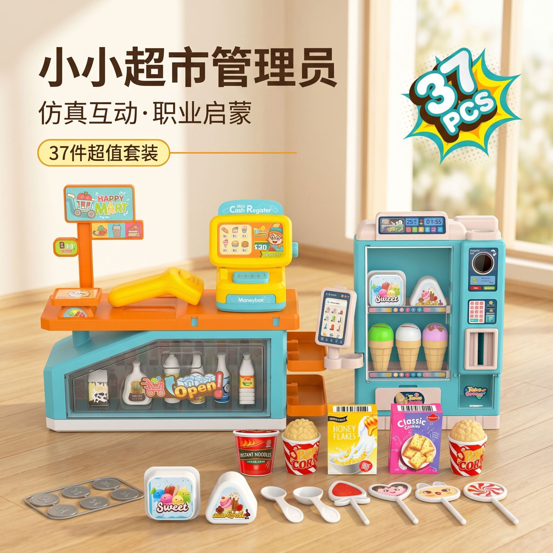 Customized children's pretend play toys, simulated supermarket cash registers, vending machines, career development kits, cross-border e-commerce.