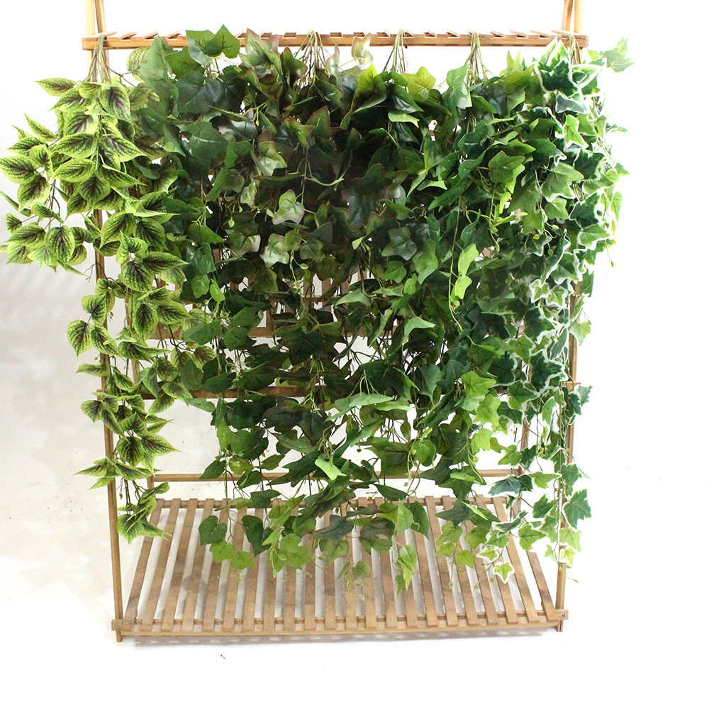 Plantas verdes retardantes de fuego, hojas, enredaderas, hiedra, flores de plástico, enredaderas, hojas de uva, simulación, decoración de techo de plantas de ratán