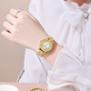 Waterproof swiss watch, fashionable metal quartz set, bracelet, Korean style, wholesale, diamond encrusted