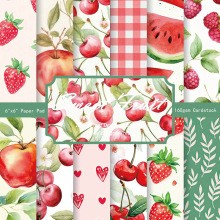 36张/包可爱手绘水果手账素材纸幼儿园手工叠纸儿童学生图案素材