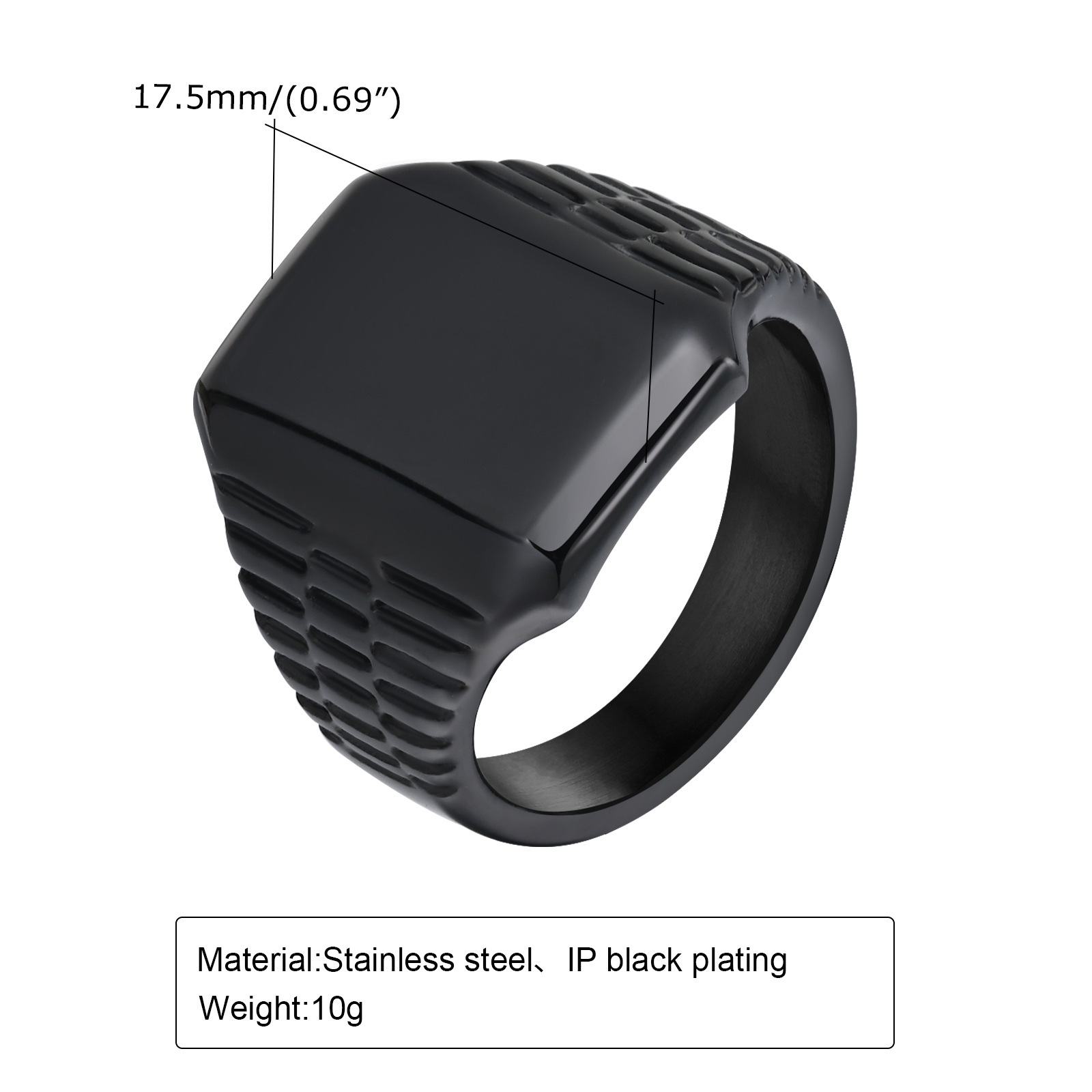 13g Weight Rings Classification 12, 7 Ring Size 1 Piece Quantity Retro Classic Style Geometric Customization Laser Engraving Titanium Steel Plating Men's Rings Men Signet Rings